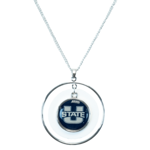 silver u-state hoop chain necklace